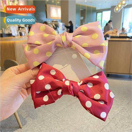 Children polka dot bow headdress princess hair clips ltle gi
