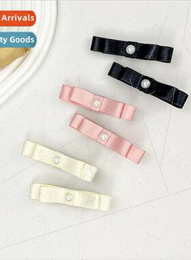 Sweet lovely bow pearl hairpin ins girls side clip broken ha