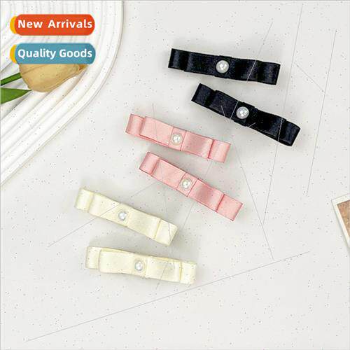 Sweet lovely bow pearl hairpin ins girls side clip broken ha