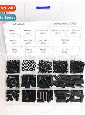 New Product 260PCS Boxed Black/Whe M3 Plastic Nylon Screws N