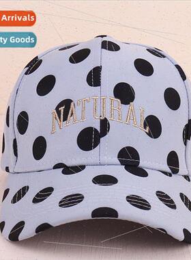 spring summer fashion polka dot letters embroidered baseball