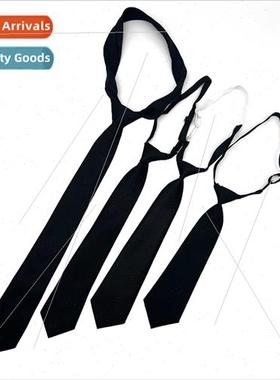 Tie female hand-typed  students solid color basic black smal