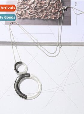 Necklace Europe Hundred Matching Two Color Circle Alloy Long