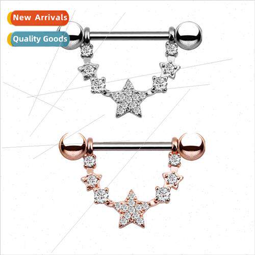 Diamonds Pentagram pple Nails Europe Popular Piercing Jewelr