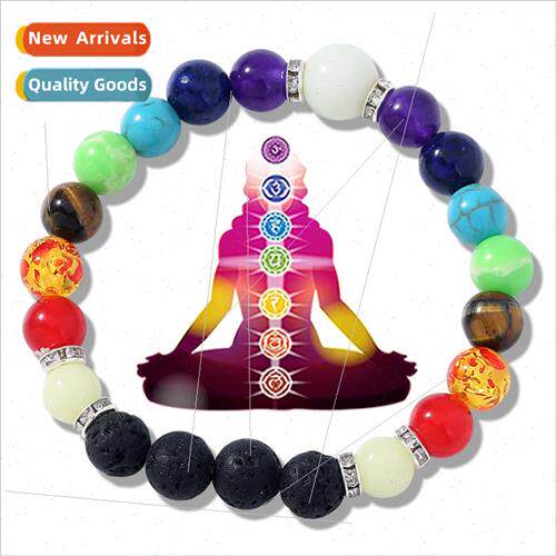 Europe Yoga Colorful Stone Beads Volcanic Stone Beads Simple