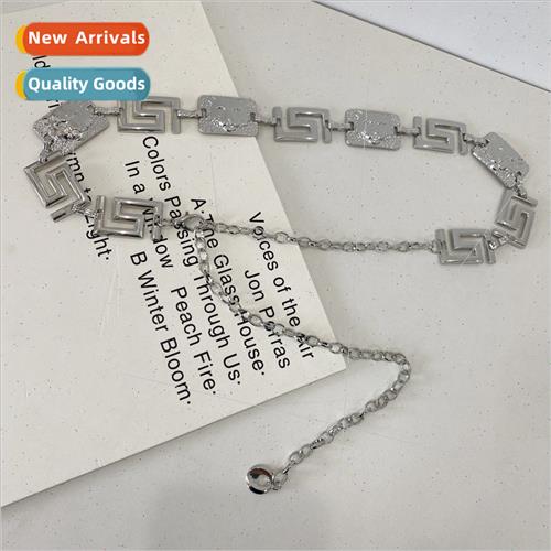 Waist Chain Women mple Hundred Dress Metal Long Square Conne