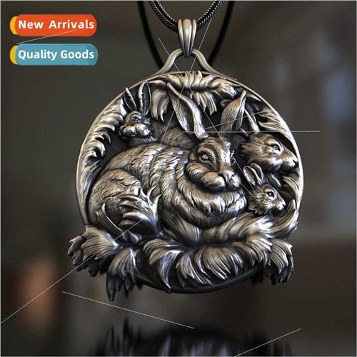 Europe new rabb pendant men women nd necklace fashion ins si