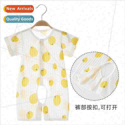 Baby jumpsuit summer thin section of cotton open gear short-