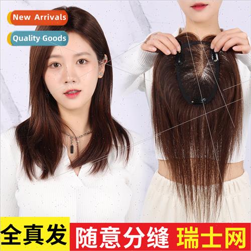 Real Hair Full Hand-Weaved Crafted Wigs Women Long Bangs Pie