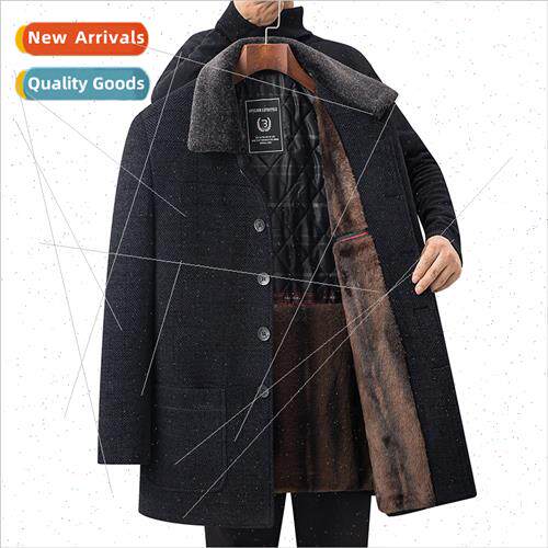 Cotton padded wool collar chenille coat 2023 new wool tweed