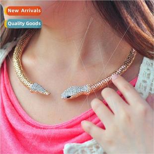 ghtclub Alloy Diamonds Europe Chain Necklace Snake Nec Retro