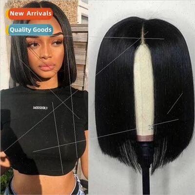 african wig women black short center parted o head chemical
