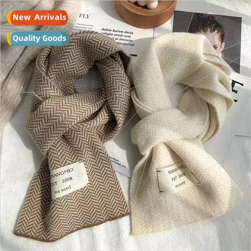 Scarf female winter new Korean ins warm thickened fine wool