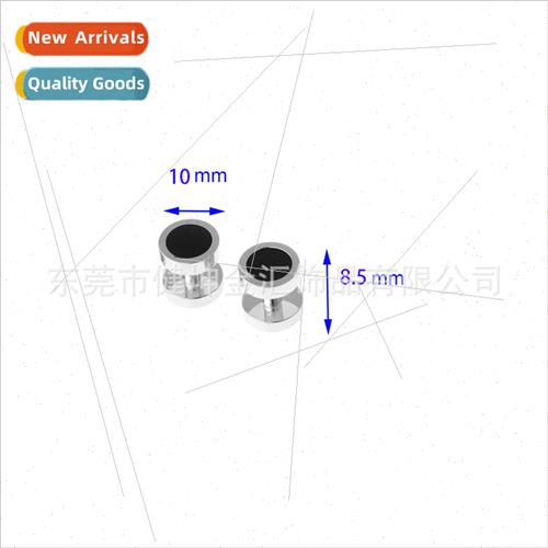 Small Cuff Studs Round Men Shirt Accessories Black Enamel