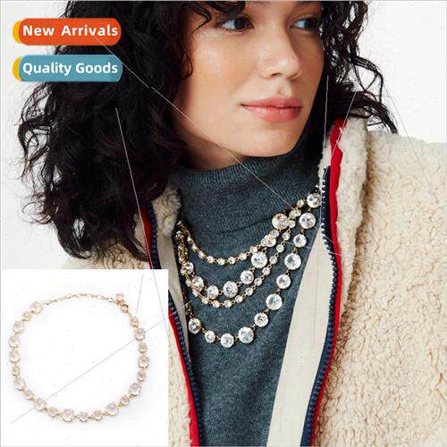 new Europe high-level sense copper zirconia necklace ins win