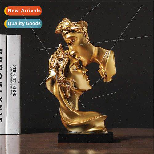 Golden double-sided ornament couple kissing crafts living ro