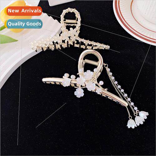 Korea fairy peach delicate hair clips female back head large