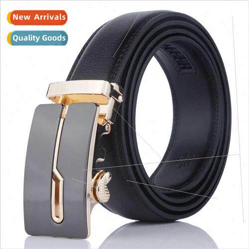 Network Business Men Cowhide Belt Men Automatic Buckle Whout
