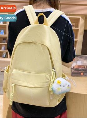 Korea ins solid color schoolbag female Japan student backpac