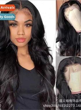 Europe ladies wigs front lace center parted big waves long c