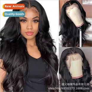 Europe ladies wigs front lace center parted big waves long c