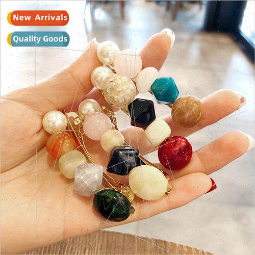 Korea new pearl gemstone spring clip girl a word clip side c
