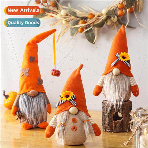 Fall Harvest Festival Faceless Doll Sunflower Pumpkin Standi
