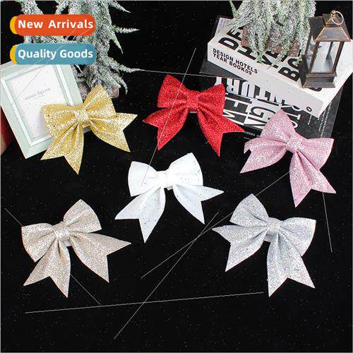 Christmas Gold Dust Bow Ribbon Decoration Showcase Window Tr