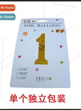 32 inch number balloon paper card individually wrapped numbe