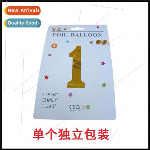 32 inch number balloon paper card individually wrapped numbe