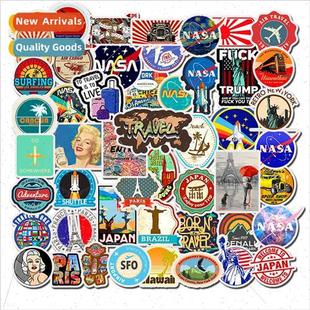 50 Vintage  Travel Geographic Indications Cartoon Graffiti S