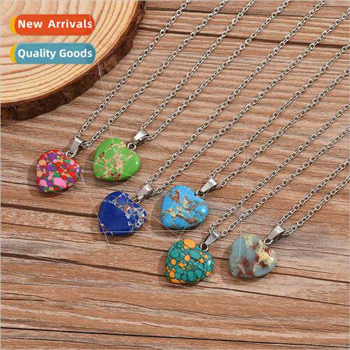 Europe Heart Turquoise Necklace Love DIY Peach Heart Necklac