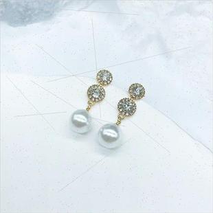 s925 silver pin premium French retro pearl earrings 2024 tid