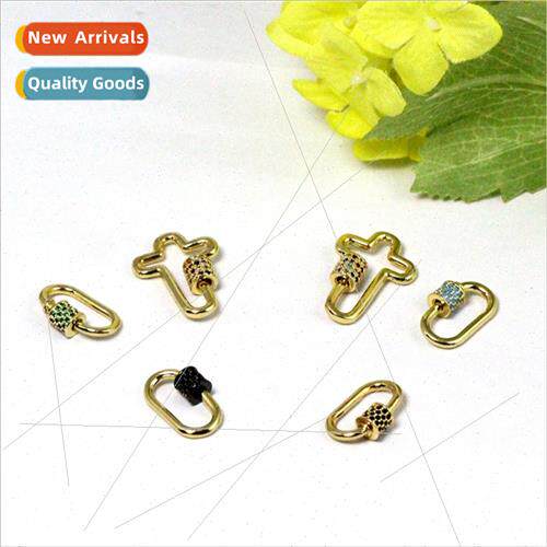 Jewelry Accessories Colorful Diamond Oval Brass Pendant