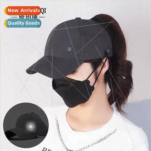Summer can tie high ponytail hat thin men women outdoor quic