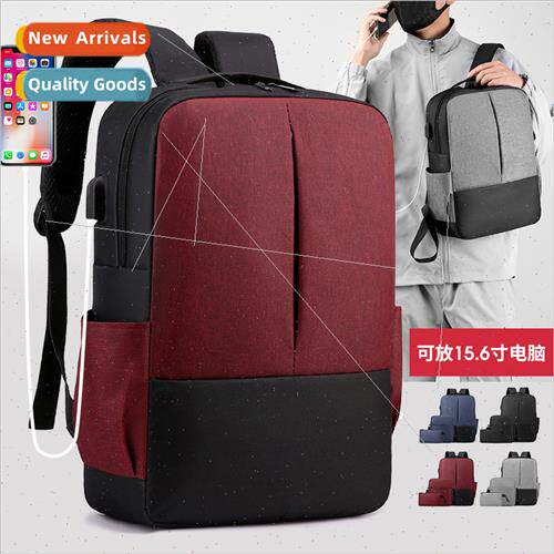 Can be printed logo business travel computer backpack usb le