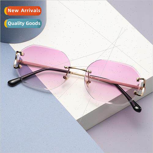 6040 rimless sunglasses cut edge sunglasses female new perso