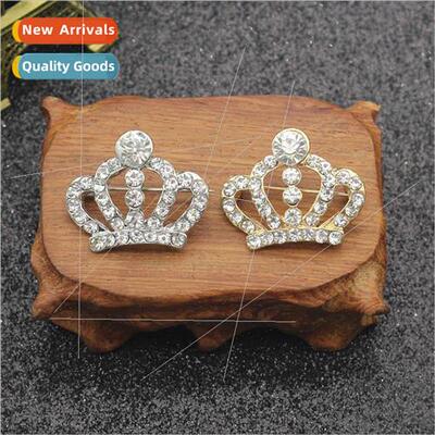 alloy hollow inlaid full diamonds crown brooch pin fashion l