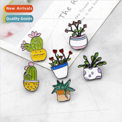 Japanese cartoon brooch green plants cactus potted plants cr
