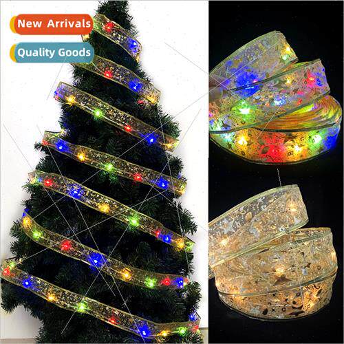 Christmas LED ribbon color lights copper wire cloth satin li