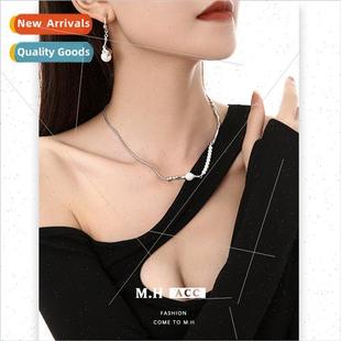 chain snakebone ins necklace Koreapearl hundred splicing