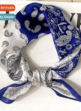 2021 new Korean  cashew mulberry silk small square scarf fas