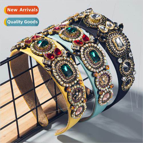 Europe fashion colorful rhinestone fabric hair bands head bu