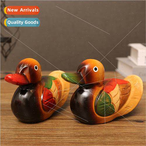 Wooden mandarin ducks ornaments living room bedroom TV cabin