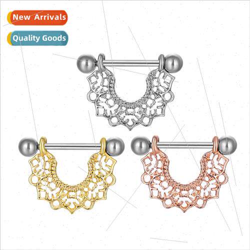 Electroplated Floral pple Nails Stainless Steel Piercing Jew