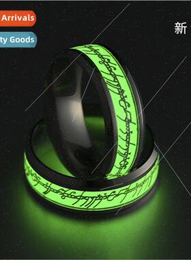 Jewelry stainless steel glow-in-the-dark ring fluorescent ri