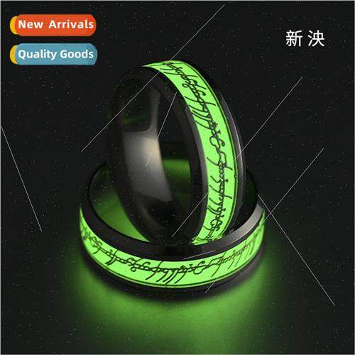 Jewelry stainless steel glow-in-the-dark ring fluorescent ri