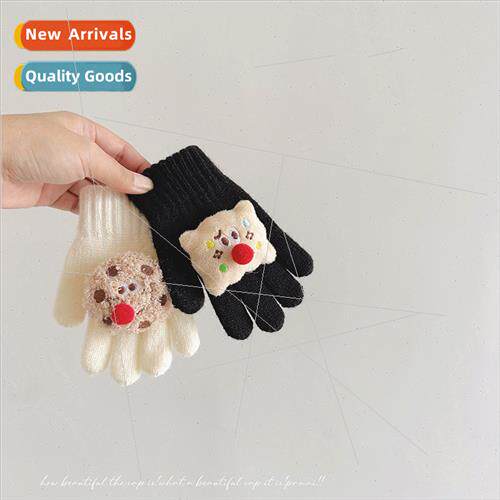 Winter children warm cute cartoon plush knted gloves padded