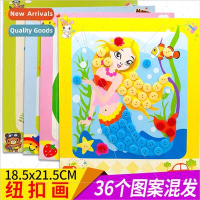 Button painting children handmade button painting kindergart