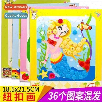 Button painting children handmade button painting kindergart